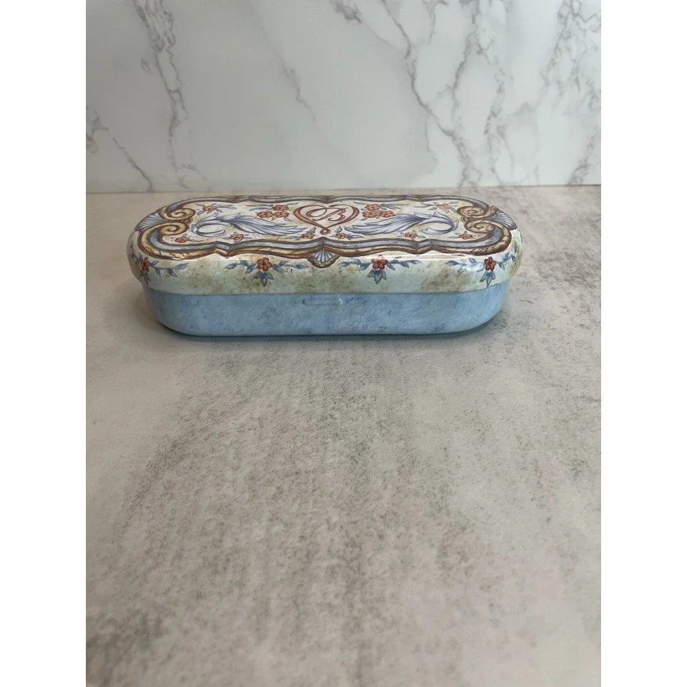 Brighton Sunglasses Tin Metal Case Holder Felt Lined Feather Heart Designer